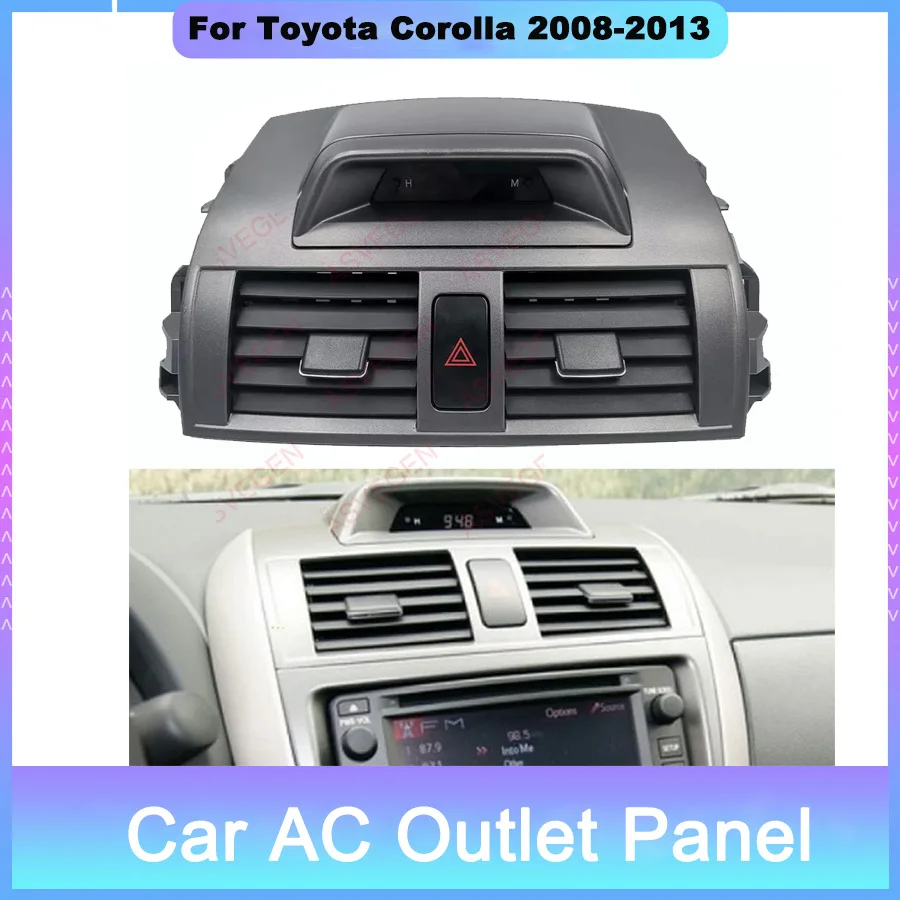 

Car Center Dash A/C Air Vent Outlet Panel with Clock for Toyota Corolla 2008-2013 Air Conditioner Grille 55670-02340 Replacement
