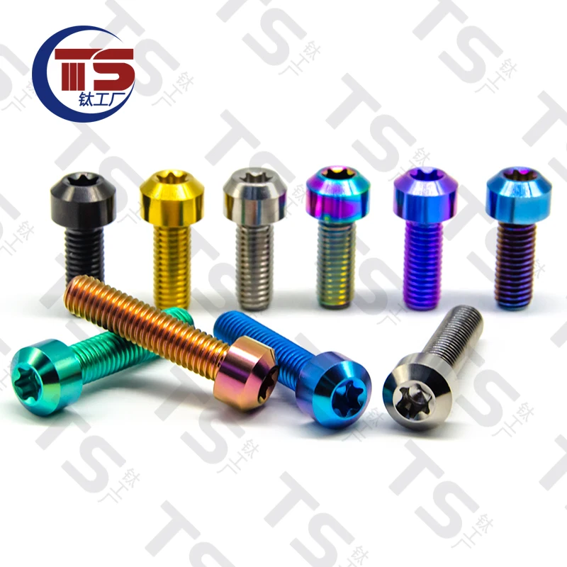 TS M4/M5/M6X5/8/10/15/20/25/30/35/40/45/50/55/60/65/70/80/90/100/110MM Titanium Alloy torx Head Bolts Screw (one lot=10pcs)