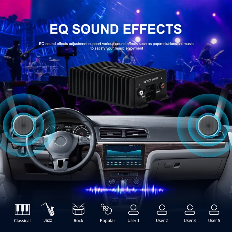 ABGI-Power Android DSP Verstärker Box Auto Stereo Audio 4X80w Für Alle Android Auto Radio Hi-Fi EQ Sound RY-125AB Für Auto Stereo