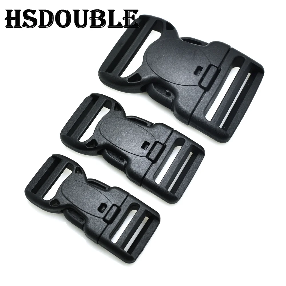 Plastic Dual Adjustable & Security Double Lock Buckle for Tactical Belts Black