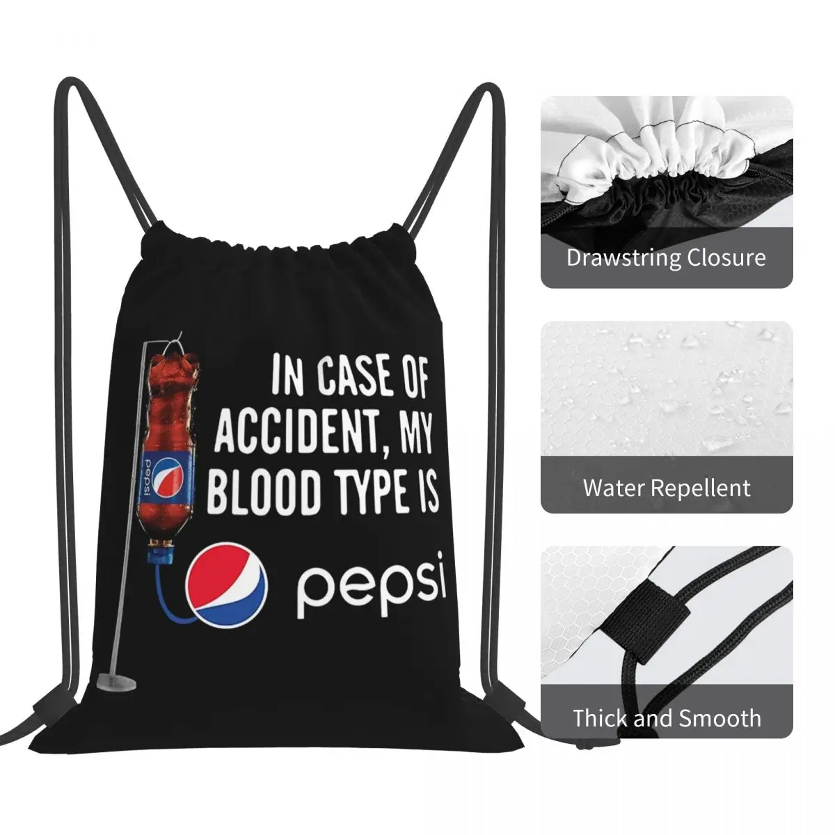 في حالة حادث، نوع بلدي هو - حقائب ظهر بيبسي متعددة الوظائف برباط، حقيبة تخزين، حقائب كتب لطلاب السفر