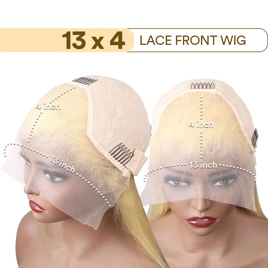 613 Blonde Kanten Voorkant Pruik Echt haar 13X6 Hd Kanten Frontale Pruik Recht  Braziliaans Echt haar 13X4 Kanten Voorkant Pruik van echt haar
