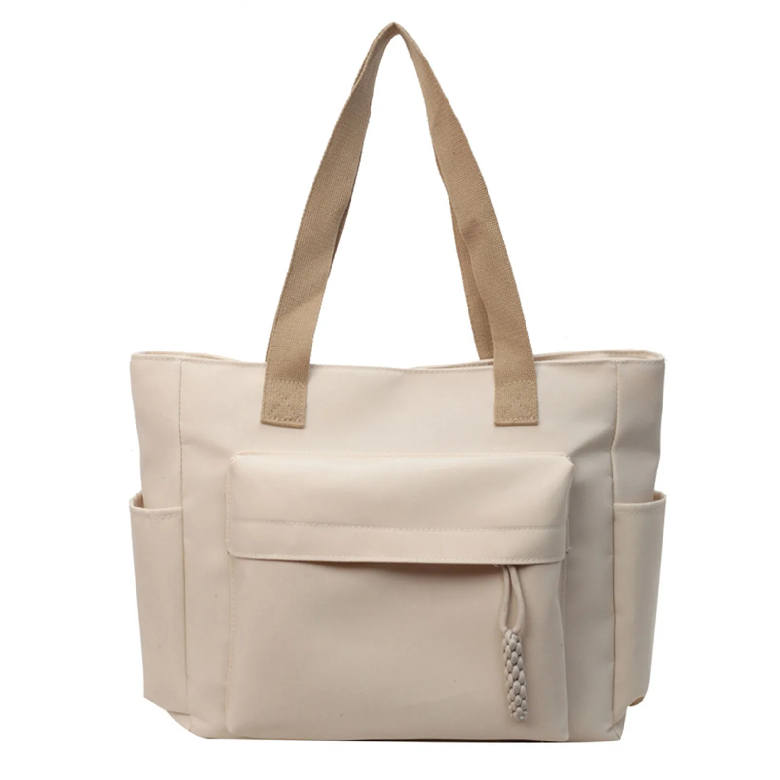 Minimalist Canvas Bag For Women Large Capacity Handbag 2024 New Casual Shoulder Bag Summer Student Versatile Commute Tote Bag