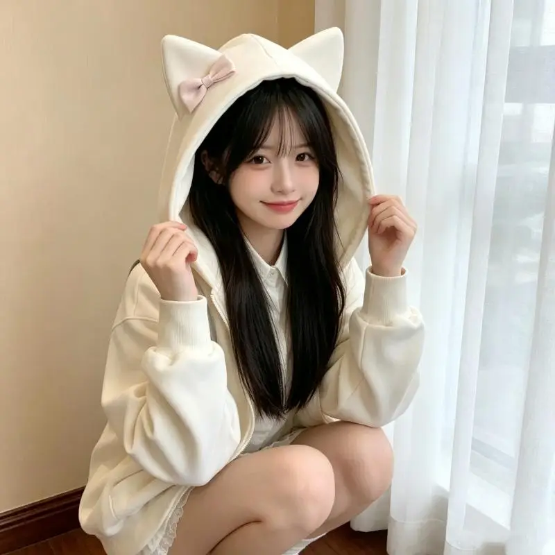 American Y2K Fashion Women's Off Shoulder Jacket Autumn New Style Girls' Hoodie Comfortable and Versatile Youth Tops Trendy
