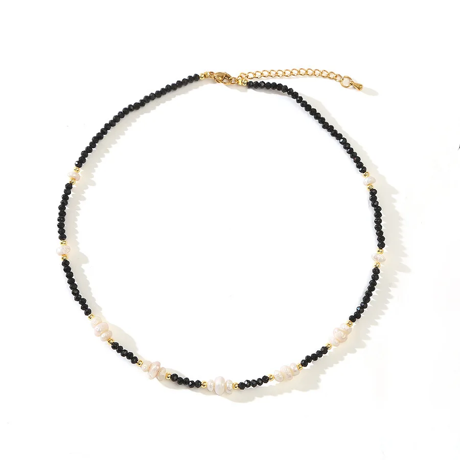 100% Natural Freshwater Pearl & Black Spinel Stone 14K Gold Filled Female Jewelry Set For Women Necklace Bracelet Birthday Gifts