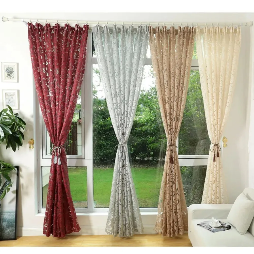1 Piece European Style Jacquard Curtain for Home Window Treatments Short Kitchen Modern Living Room Ready Made
