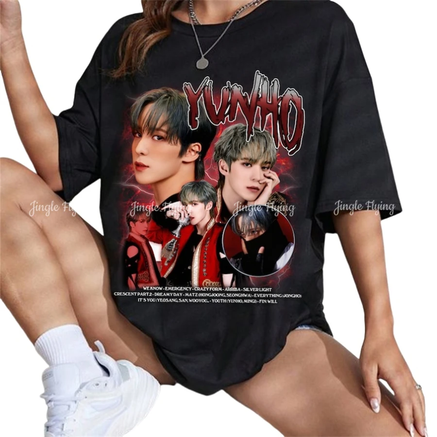 Vintage Yunho Ateez Tshirt The World Ep Fin Will Album Shirt Gift For Woman And Man Premium Unisex T-shirt