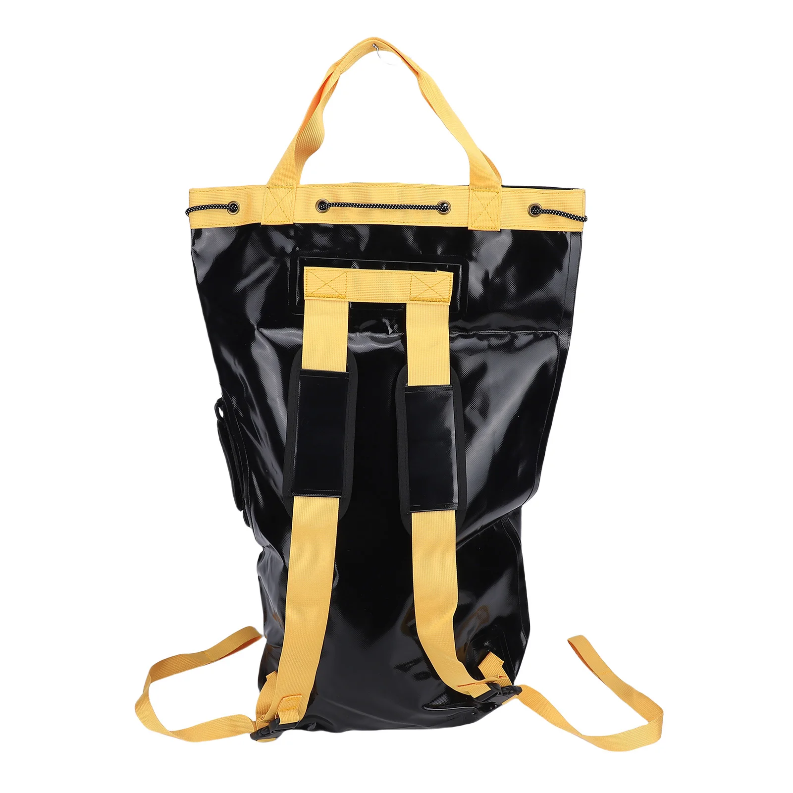 Black Climbing Rope Bag Drawstring Closure Shoulder Straps Caving Rope Bag Water Resistant Wide Opening Rescue Rope Backpack