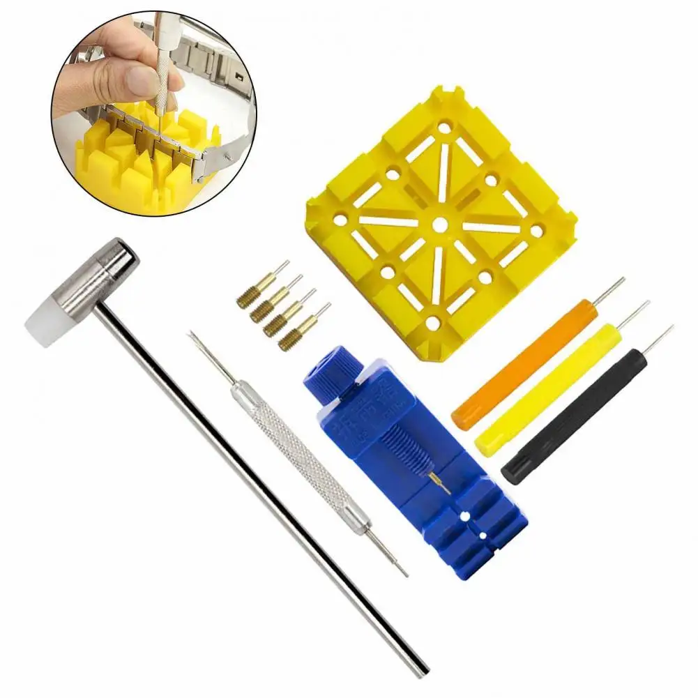 Conjunto De Ferramentas De Reparo De Relógio Watch Link Band Slit Strap Pulseira Alfinete De Corrente Portátil Watch Link Band Cadeia Pin Remover Ferramentas Ajustador