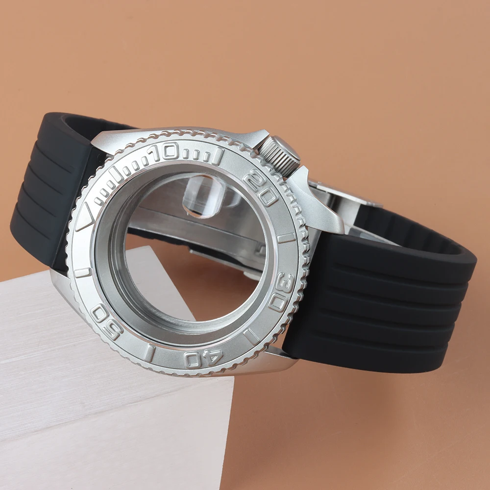 

42mm For SK007 Matte Case Sapphire glass Diving Men's Watch Case Fit NH35 NH36 Movement Stainless Steel Case 20mm Rubber Strap