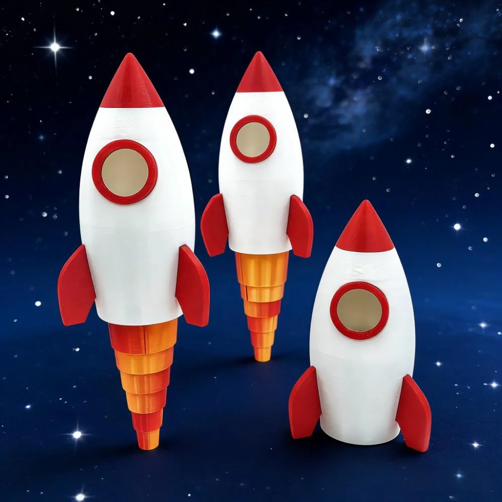 3D Printed Rocket Ornament, Creating a Streamlined Structure for the Rocket Body, the Preferred Decoration for Christmas Gifts F