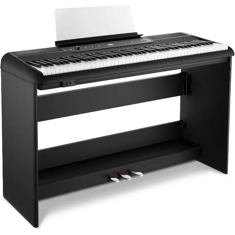 88 Key Digital Piano with Graded Hammer Action Weighted Keys 4 Reverb, LCD Screen 88 Key Weighted Keyboard Piano Bundle