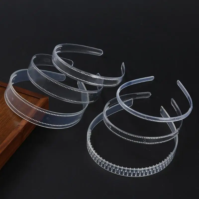 10 Stück Transparente Haarbänder Haarreifen Gezahnte Rutschfeste Klare Plastik-Stirnbänder DIY Haarspange Minimalistisches Koreanisches Haarband – Detail 5