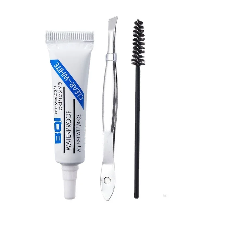 Kit de pegamento para pestañas postizas Bandeja de anillo, rizador de pestañas Cepillo para pestañas