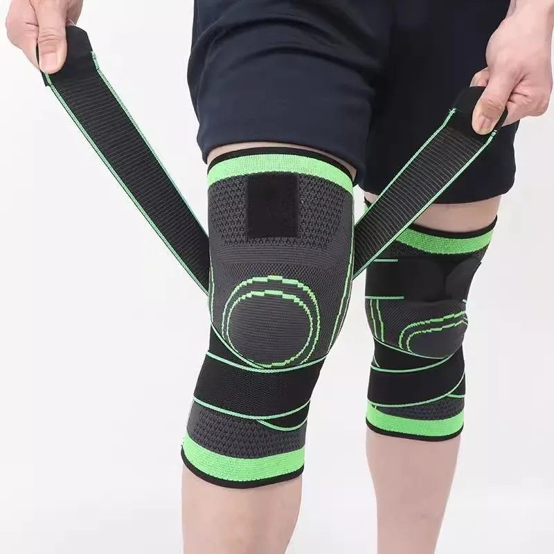 Recyclable Knitted Adjustable Elastic Soft Pressure Sport Fitness Running Knee Pads Versatile Comfortable Breathable Leg Sleeve