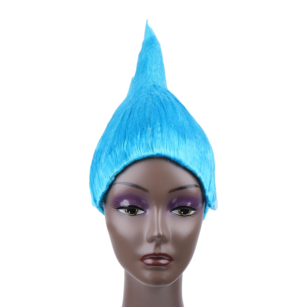 

Flame Elf Easy to Wear Red Afro Wigs Women Gift Performance Carnival Headdress Sea-blue Bright Color Cosplay Hairpiece