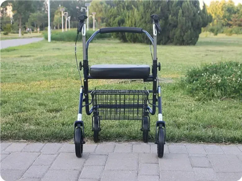 Elderly folding portable shopping cart Elderly trolley Small pull cart Four-wheeled walking scooter