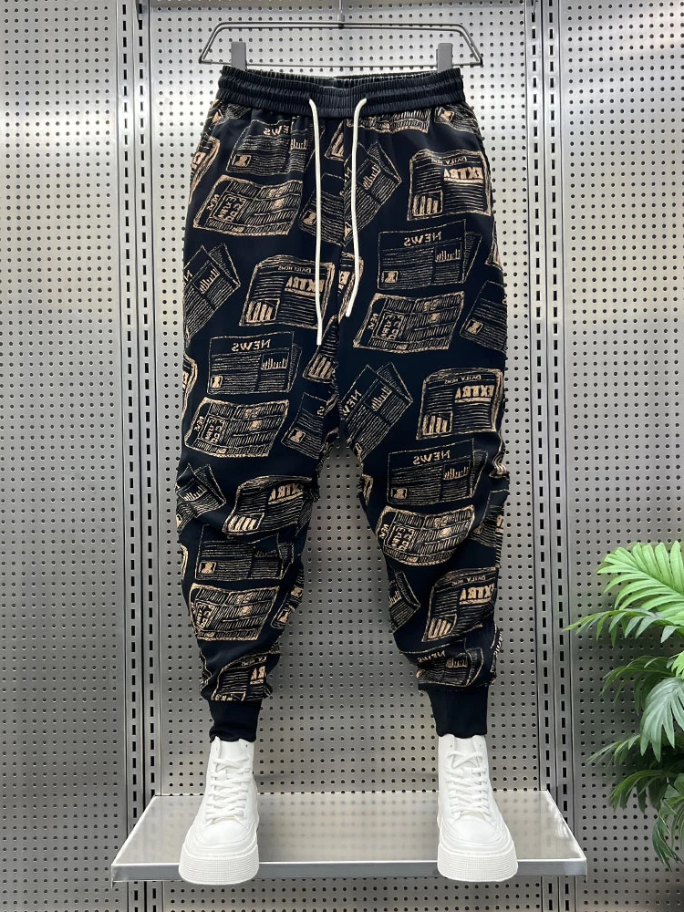 

2023 New Men's Casual Straight Cargo Pants Oversize Cotton Trousers Contrast Fashion Hip Hop Male Streetwear Vintage Trouser F73