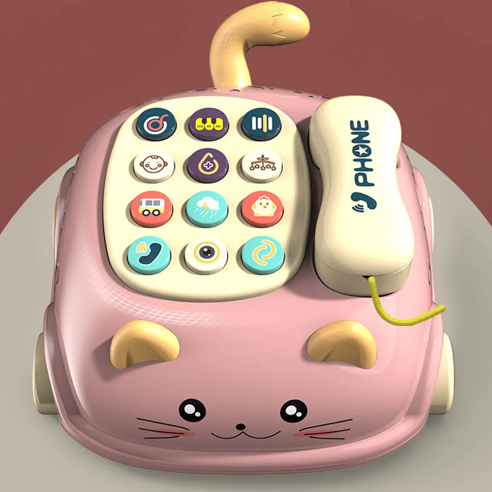 

1 set Imitation Music Telephone Early Education Plaything For Kids Cat Design -Powered Game