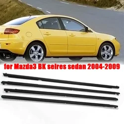 Car Side Window Weather Strip Black Rubber Glass Sealing Strip Moulding for Mazda3 BK Seires Sedan 2004-2009