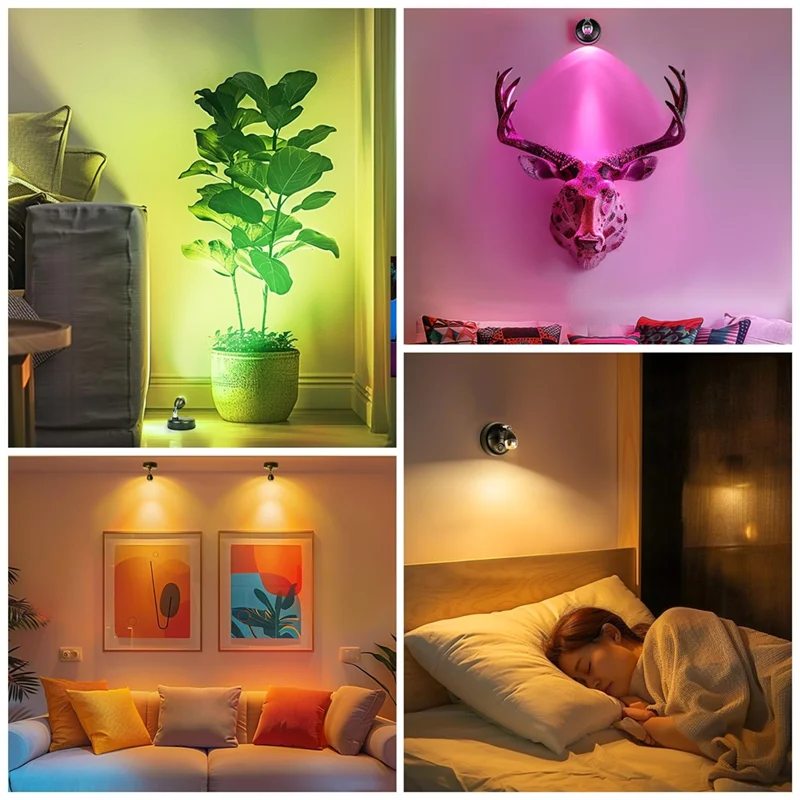 

T99C-Wireless RGBW Spot Lights Indoor Decor,4 Pack Floor Uplighting Indoor,13 Color Changing Tree Lights,With Remote