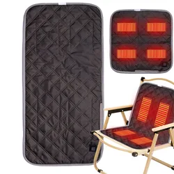 Winter Warm Heated Seat Cushion USB 4 Zones Electric Heating Mat Cushion For Outdoor Travel Camping Chair Cushion Fishing