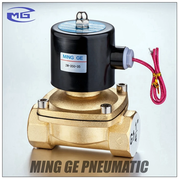 MGPC MINGGE 2W350-35 1-1/4 inch Water Solenoid Valve 2W Normally Closed Brass Electric Solenoid Valve