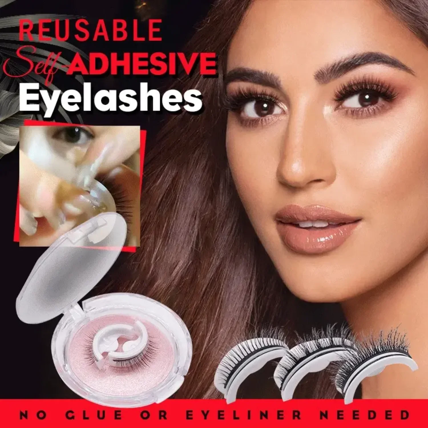 Reusable Self-Adhesive Eyelashes Natural Multiple Reversible Glue-free Self-adhesive Pairs Of False Eyelashes