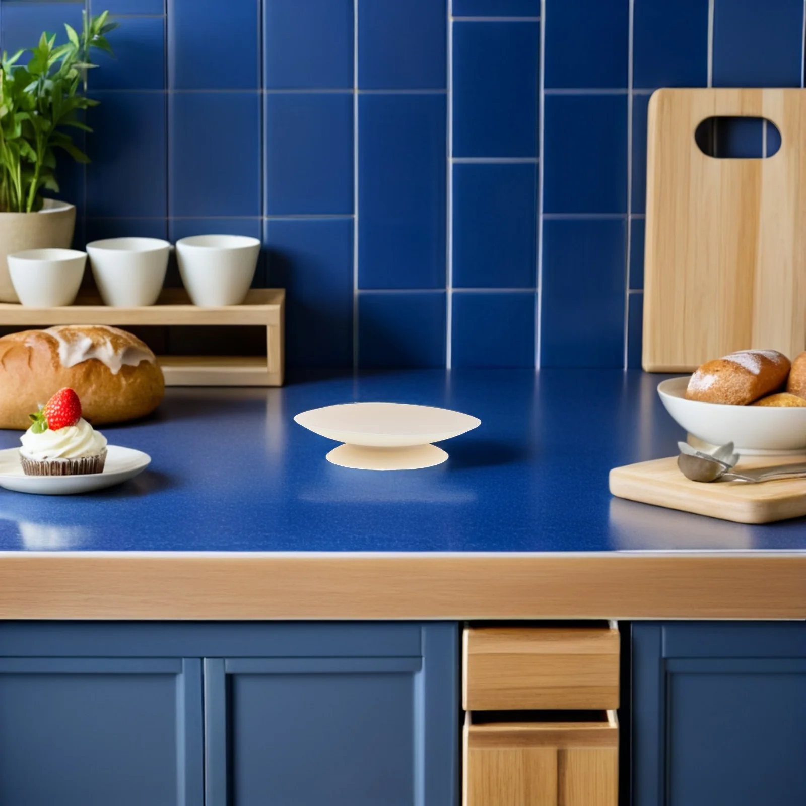 

3Pcs Tableware Suction Pad Double Sided Dish Fixing Toddler Bowl Plate Easy Clean Stable Base White Finish Silicone Sucker Pads​