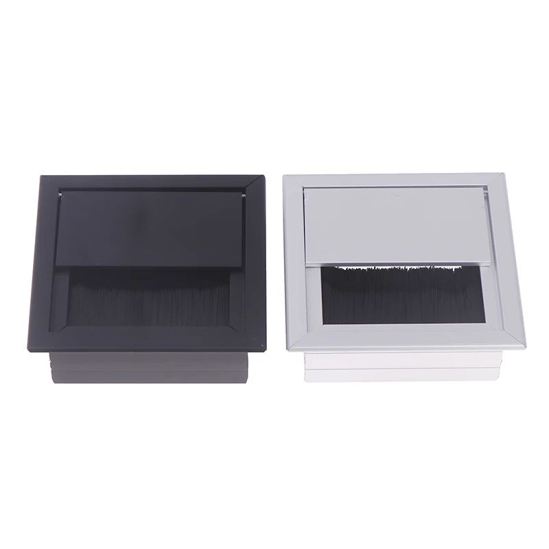 

Desk Cord Grommet Wire Hole Cover Line Outlet Port Threading Box Cover Cable Passing Box Office Table Cable Organizer 80x80MM