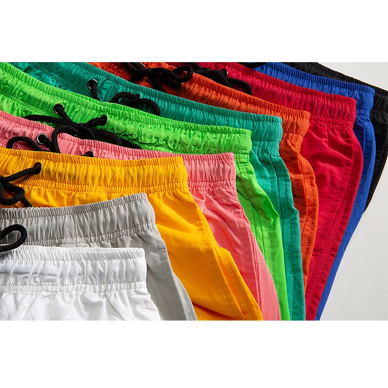 2023 Summer Men\'s Shorts Candy Colored Panties Beachwear Sports Fitness Pants Thin Quick Drying Casual Pants