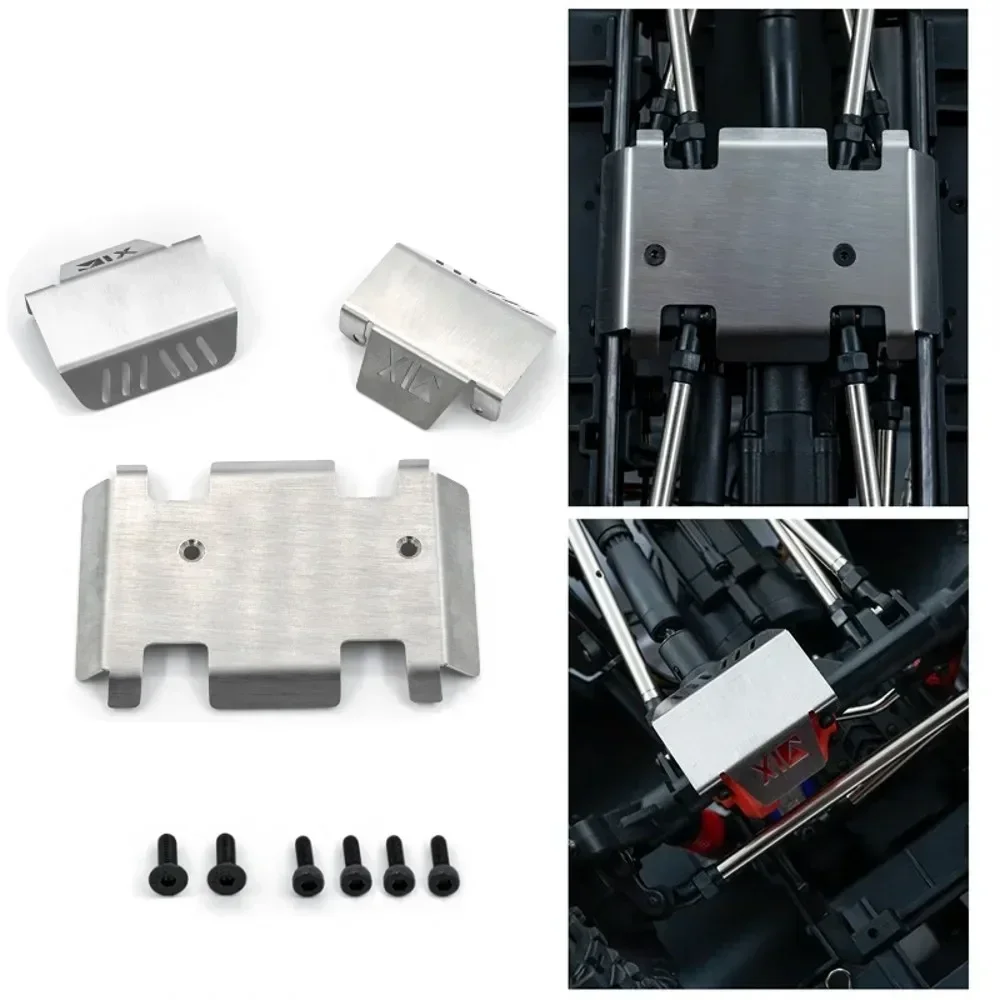 Stainless Steel Chassis Armor Axle Protector Skid Plate For RGT EX86190 EX 86190 LC76 1/10 RC Crawler Car Upgrade Parts