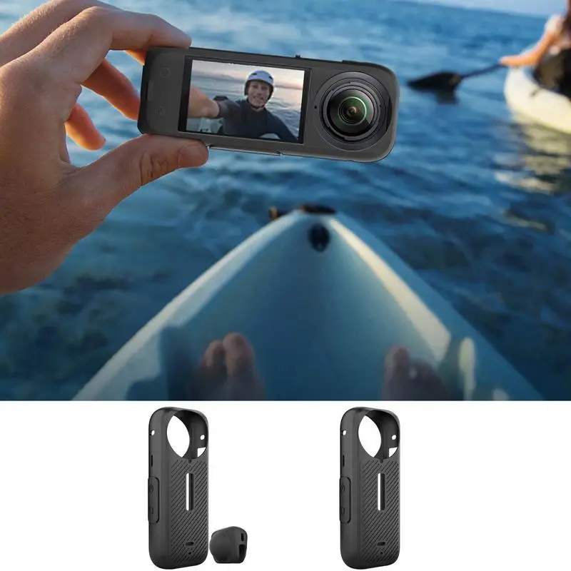 Action Camera Silicone Case Soft Cover Lens Protective Case Shock Absorbing For Travel Sports Camera Security For Insta 360X4