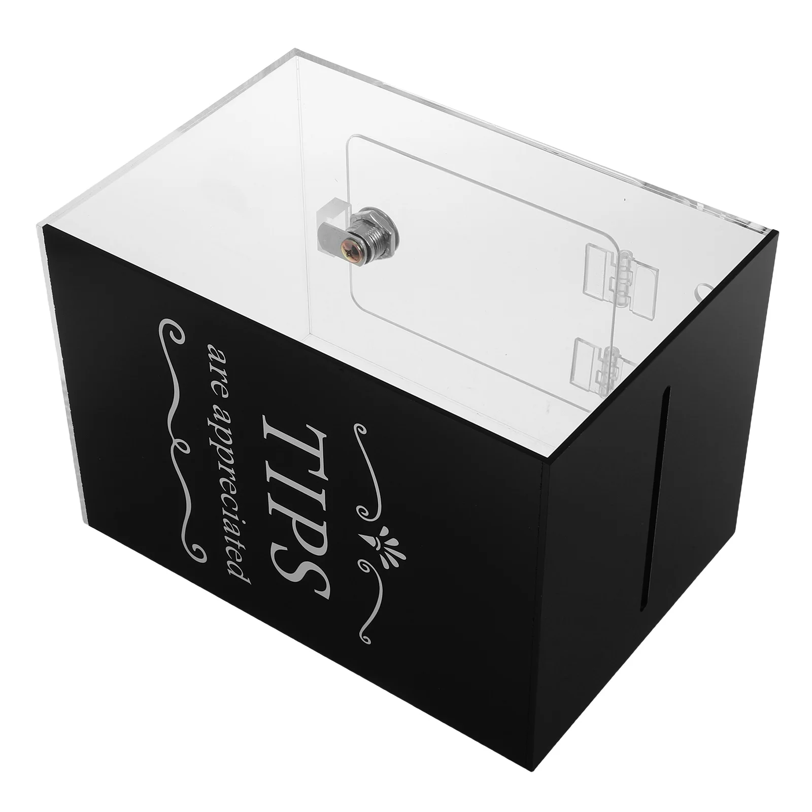 

Acrylic Tip Money Container for Bars Restaurants Donation Jar Suggestion Box with Slot Coin Bucket Fundraising Storage