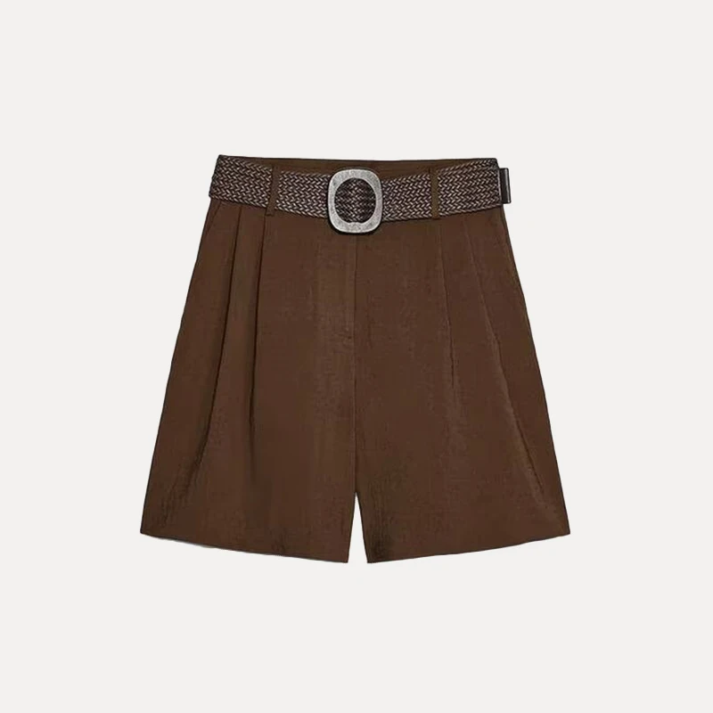 Z المرأة Faion برمودا orts 2025 جديد Sle متعدد الاستخدامات مع حزام سراويل تقليدية ألياف البوليستر l الخصر ort طول