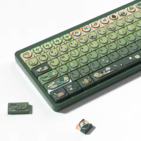131 Building Block Green OEM Profile Dye-Sub Keycaps Key caps Custom Keyboard Keycaps for Cherry MX Swiches Mechanical Keyboard
