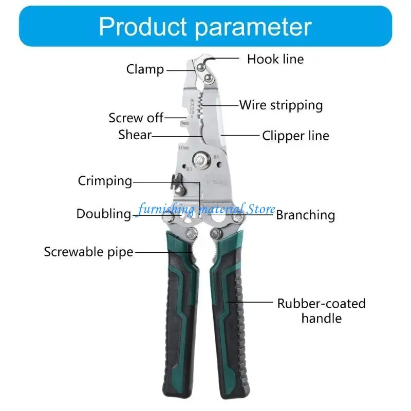 

Y5GD High Efficiency Wire Stripping Pliers Multiple Use Tool Suitable for Crimping in Electrical Automotive Tasks