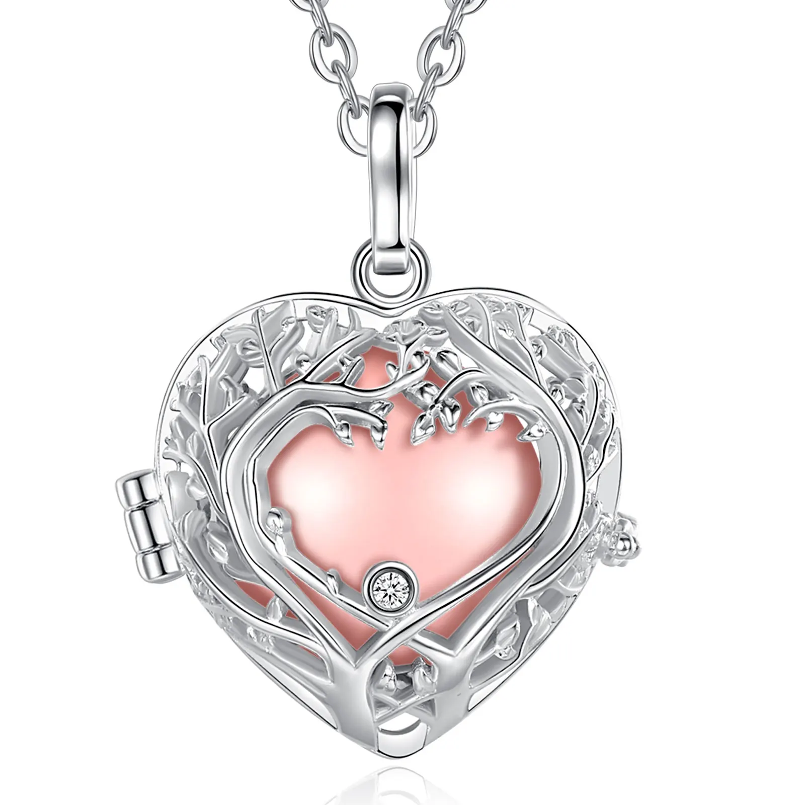 Eudora 18mm Harmonie Ball Baum des Lebens Herz Anhänger Schwangerschaft Bola Engel Anrufer Baby Wishing Chime Ball Halskette Frauen schmuck