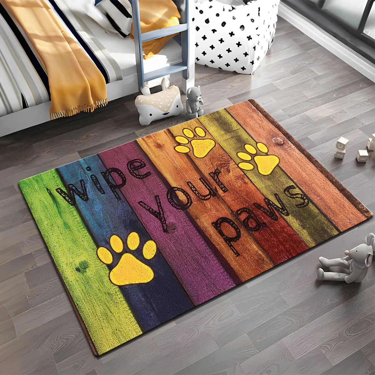 Nautical Anchor Rustic Old Barn Wood Doormats rainbow Non-slip hd print carpet  Large Mat Rugs for Living Room Comfortable Softs