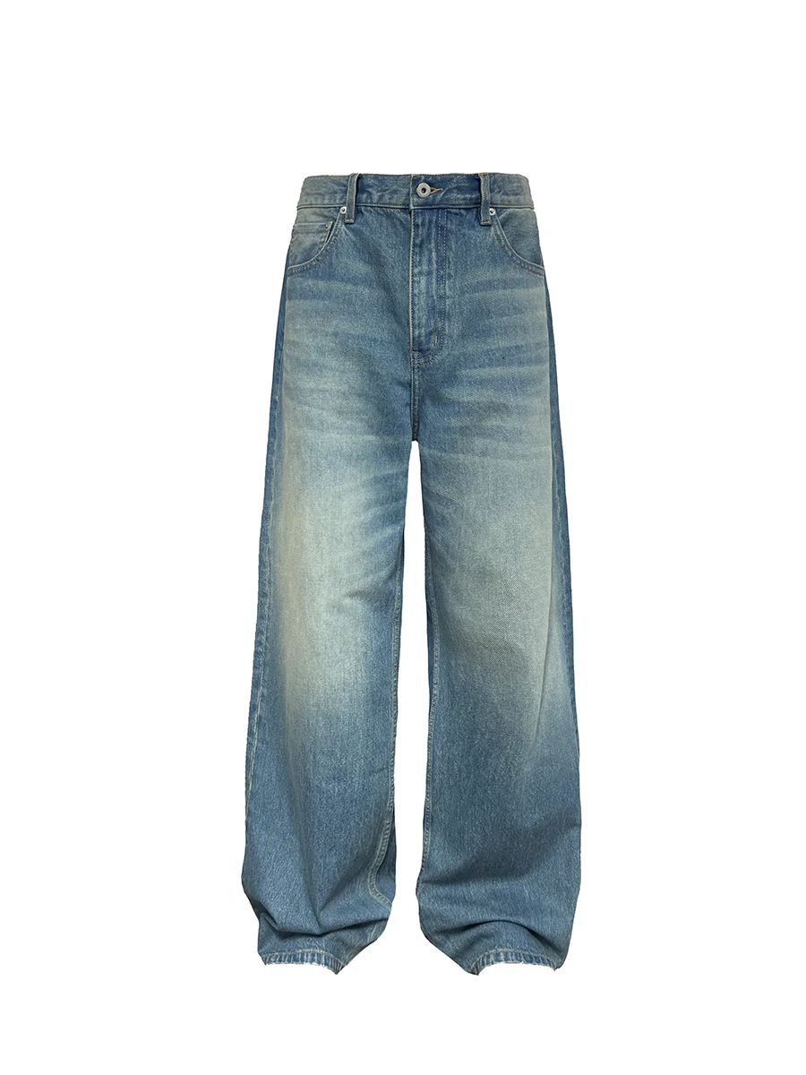 

Jcaesar Vintage Denims Straight Leg Blue Jeans l 35oz Waed out Casual Cotton Trousers for Young Men
