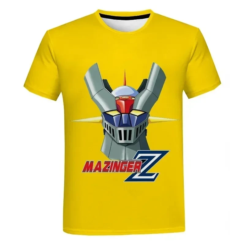 Anime Robot Mazingers Z Graphic T Shirt for Men 3D Print Short Sleeve Oversized T-shirts Fashion Harajuku Streetwear Kid y2k Top