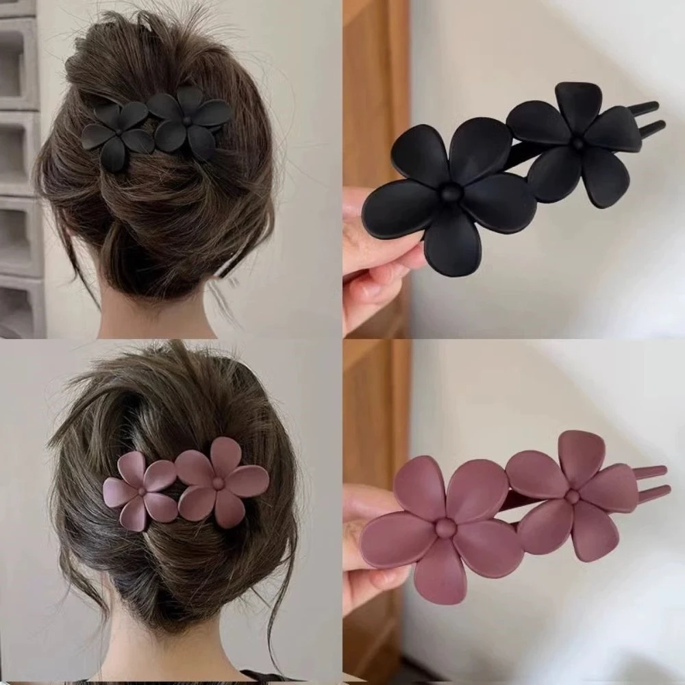 Frosted Flower Hair Clip Claws Matte Hair Claw Clips for Women Girls Thin Thick Curly Girls Kids Hair Accessories Barrettes