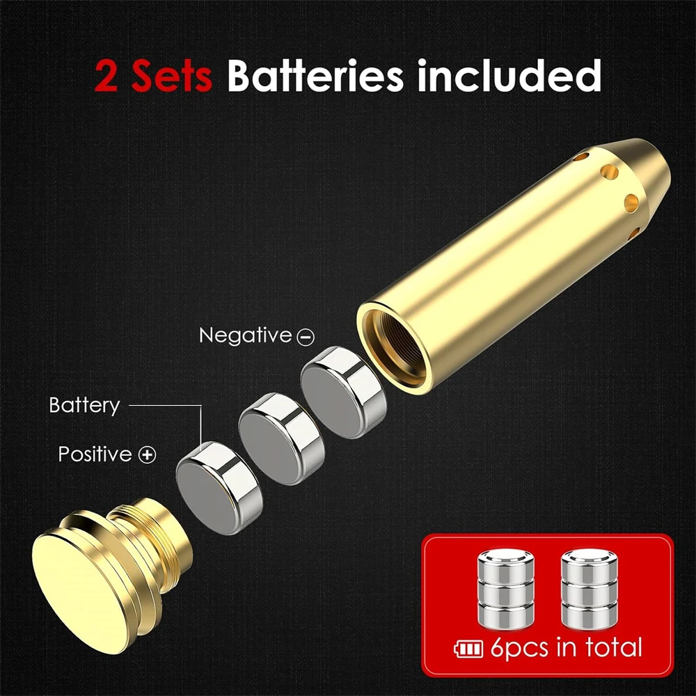 Red Laser Bore Sight 243 308WIN Cartridge Brass Bore Sighter for Hunting Gun Scope Zeroing Boresighter Hunting Accessary