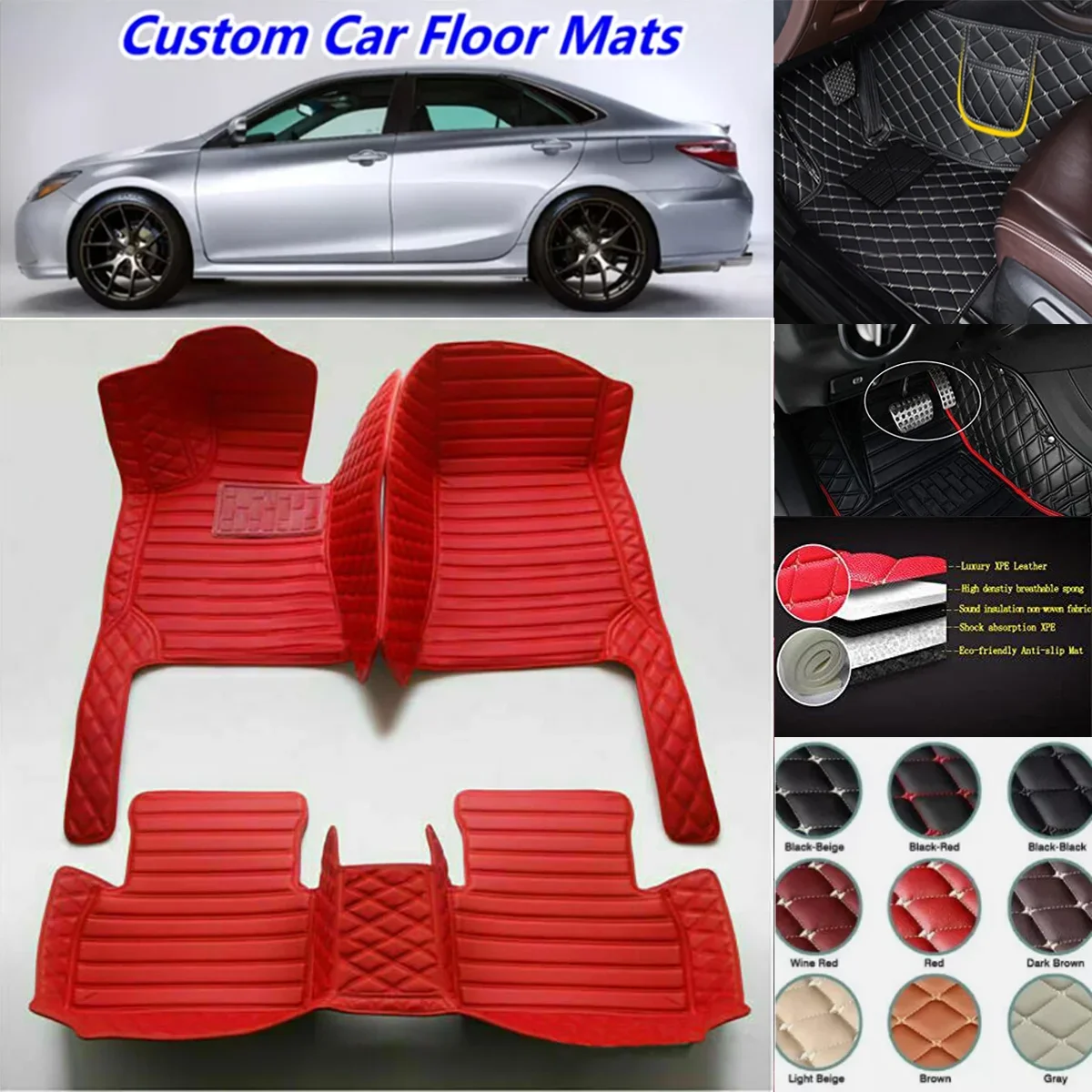Custom Car Floor Mats For Skoda Octavia Hatchback Auto Carpets Foot Coche Accessorie Floor Liners