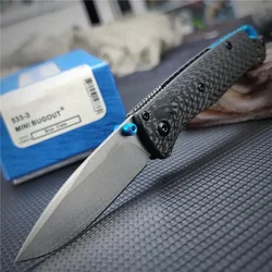 BM 533-3 Bugout Folding Knife S90V Blade Carbon Fiber Handle Outdoor Self Defense Tactical Tool EDC Camping Pocket Knife