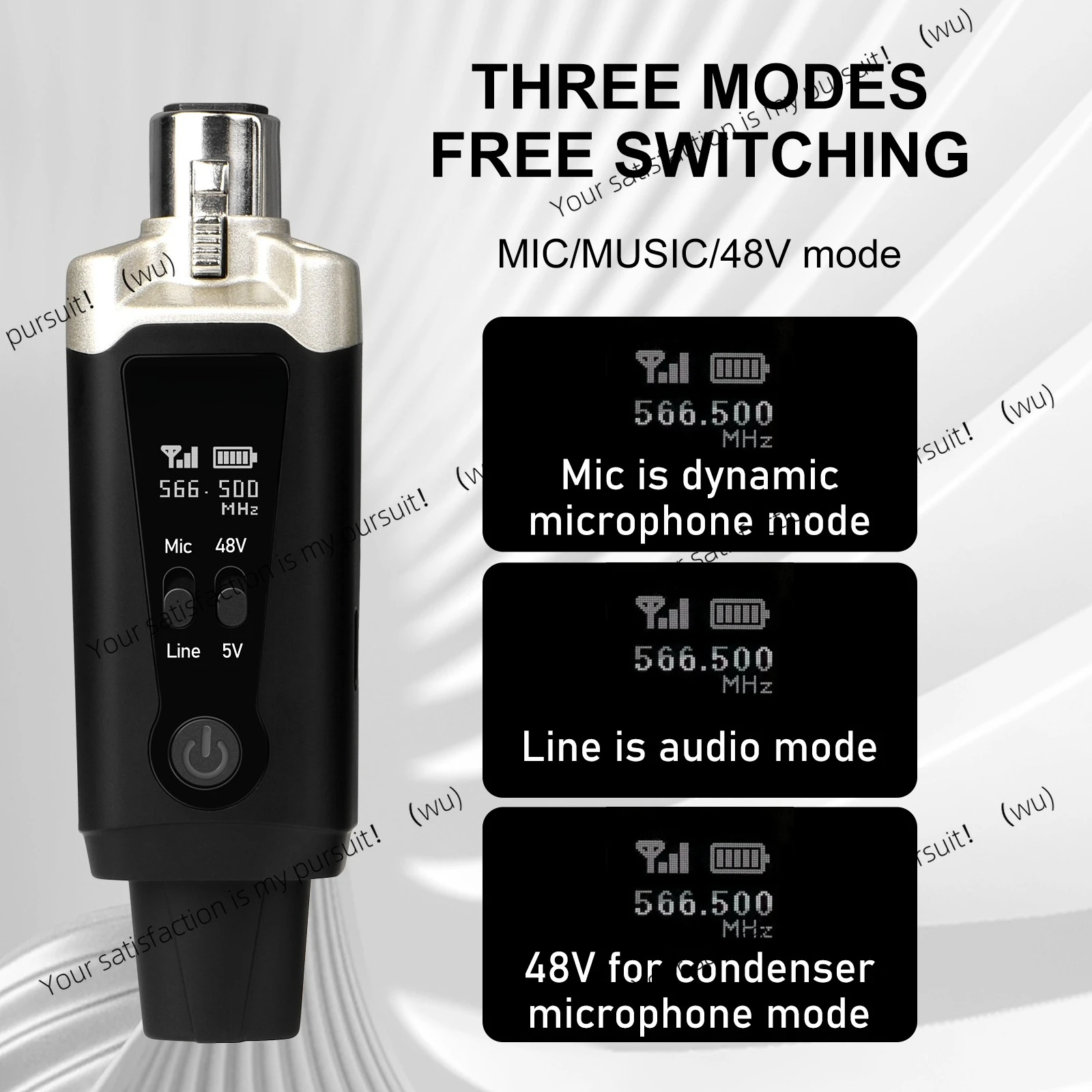 Wireless Microphone System G-MARK GX1.1 UHF XLR Adapter 16 Channels Audio Transmitter And Receiver For 48V Phantom Power Condens