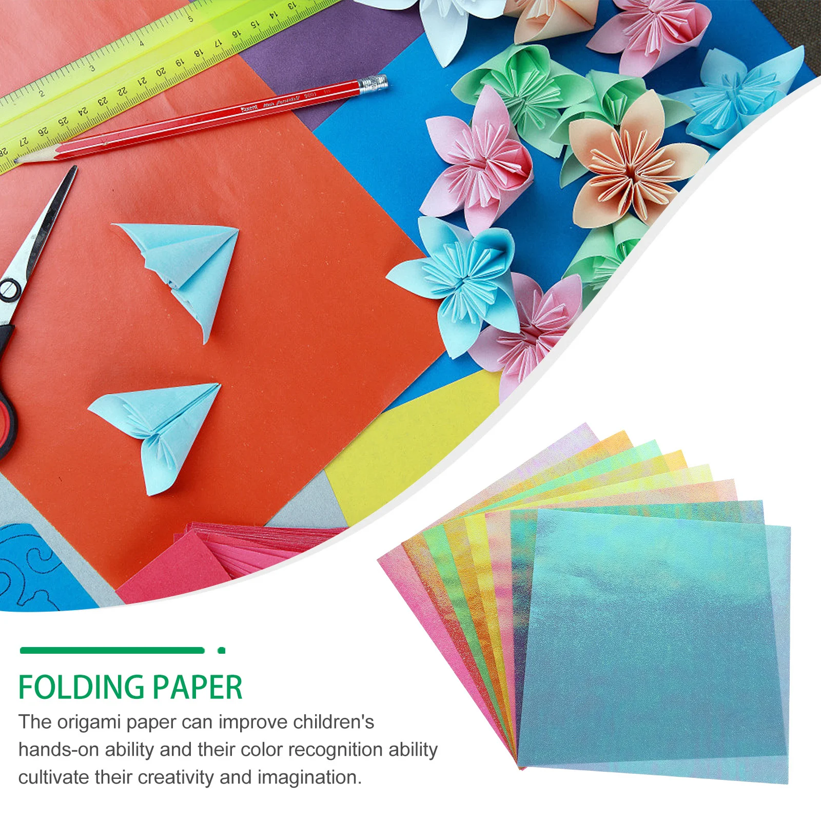 50 vellen vierkant vouwpapier DIY origami-papier voor kinderen handgemaakte bloemen harten riet roos ambachtelijke activiteitenset