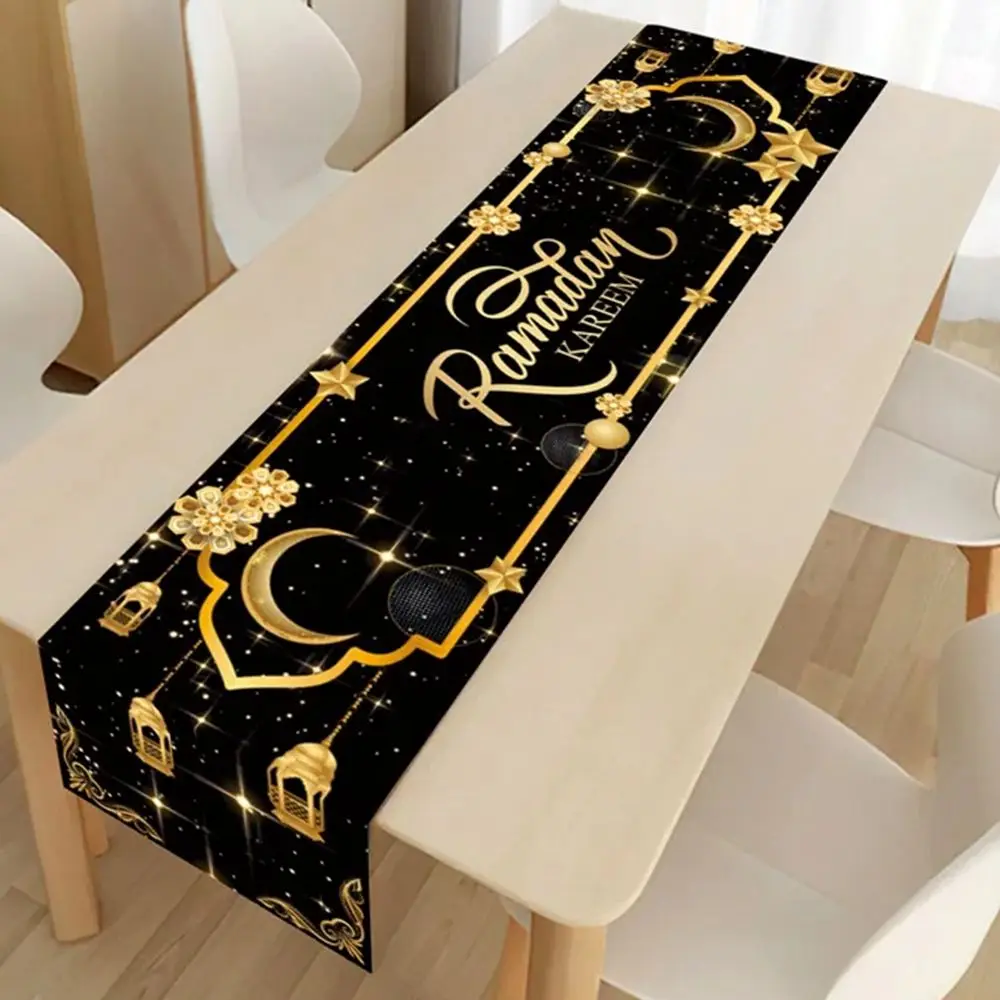 EID Mubarak Table Runner Ramadan Decorations 2025 For Home Tablecloth Ramadan Kareem Eid Al Adha Islamic Muslim Party Decoration