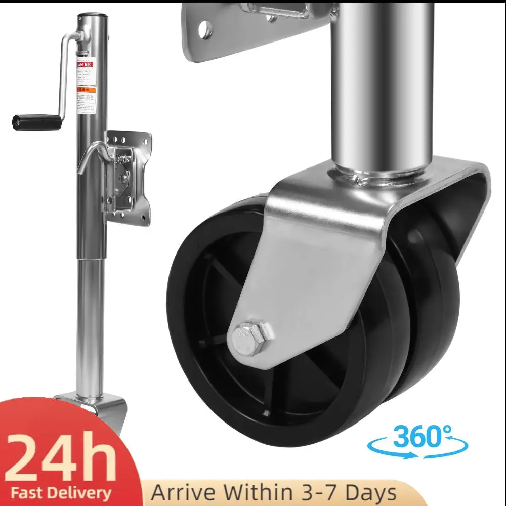 

2000 Lbs Trailer Jack with Dual Wheel 10 Inch Lift Marine Bolt-On Lift Roller Swivel Stand for RV