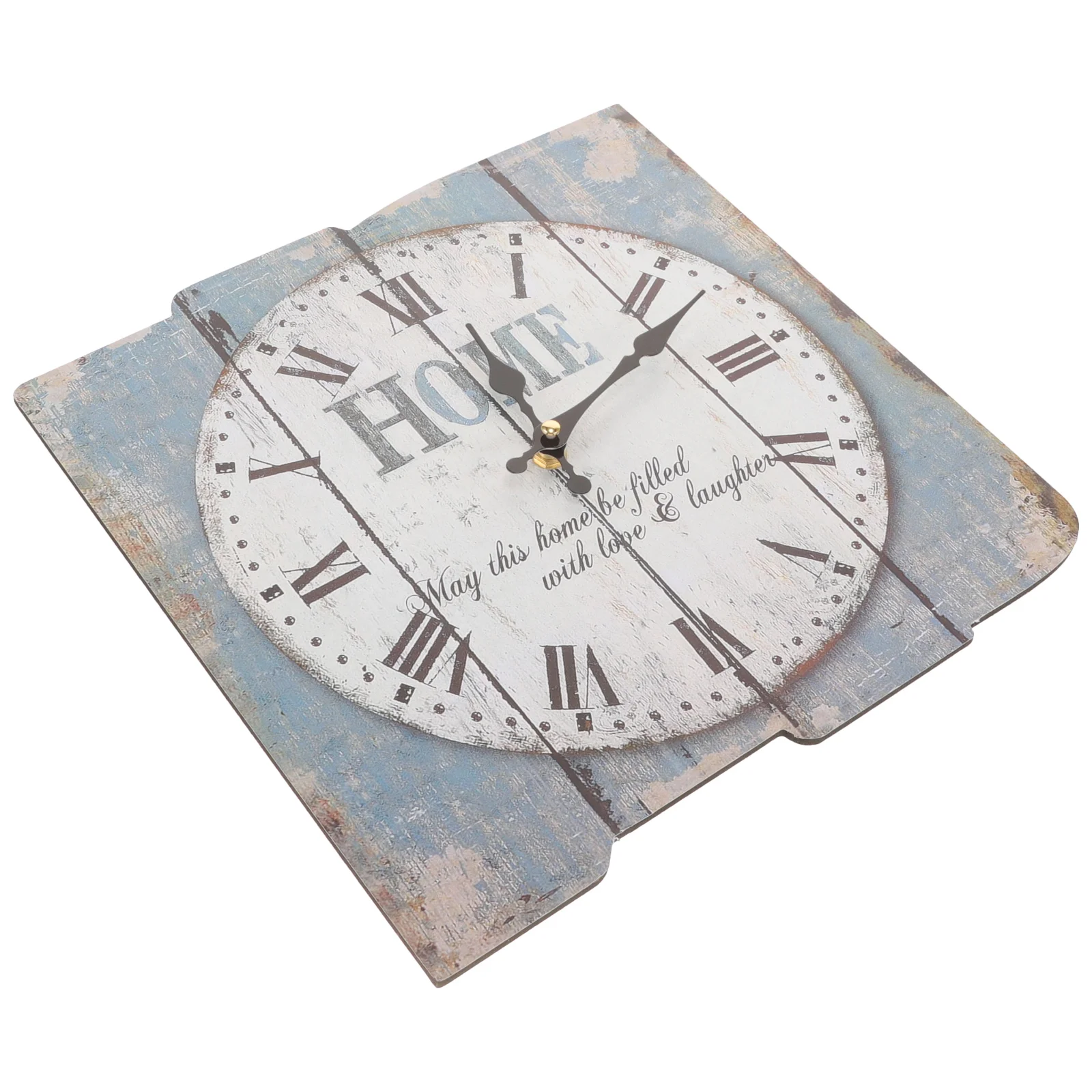 

Square Rustic Wooden Wall Clock Large Vintage Decorative Clock Black Roman Numerals For Living Room Bedroom Cafe Bar Hotel